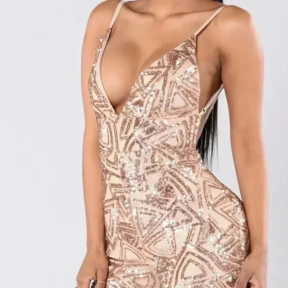 GLAMOUR GIRL BLACK NUDE SEQUIN JUMPSUIT - Picture 6 of 11